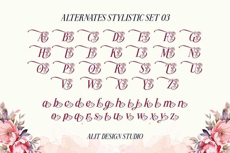 Miogina优雅的花体字英文字体